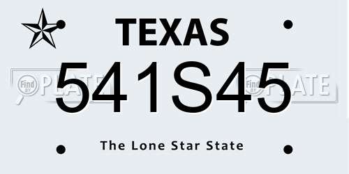 541S45 Texas License Plate
