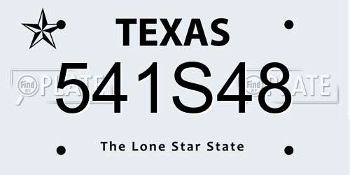 541S48 Texas License Plate