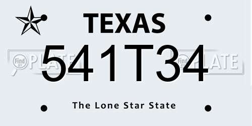 541T34 Texas License Plate