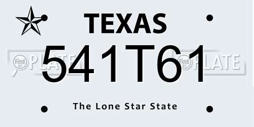 541T61 Texas License Plate