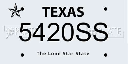 5420SS Texas License Plate