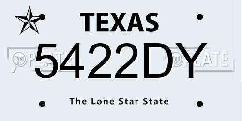 5422DY Texas License Plate