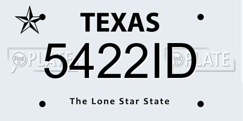 5422ID Texas License Plate