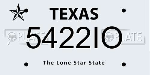 5422IO Texas License Plate