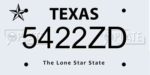 5422ZD Texas License Plate