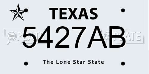 5427AB Texas License Plate