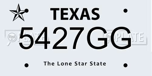 5427GG Texas License Plate