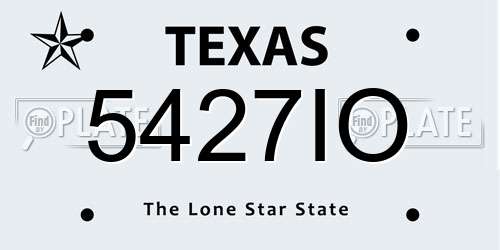 5427IO Texas License Plate
