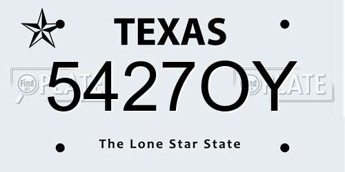 5427OY Texas License Plate