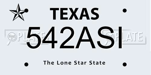 542ASI Texas License Plate