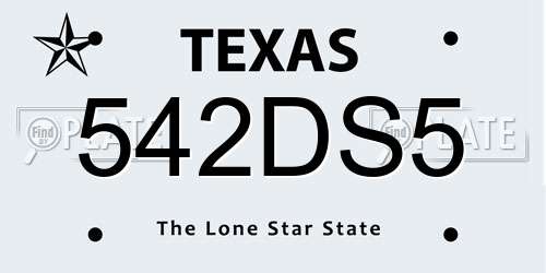 542DS5 Texas License Plate