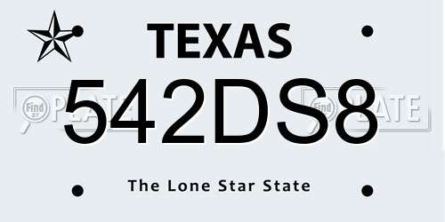 542DS8 Texas License Plate