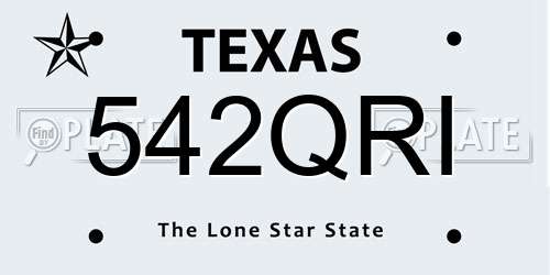 542QRI Texas License Plate