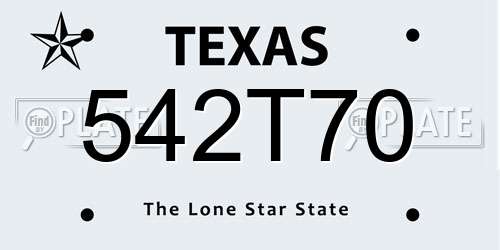 542T70 Texas License Plate