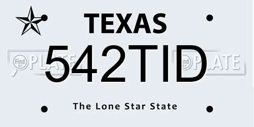 542TID Texas License Plate