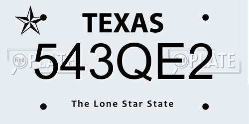 543QE2 Texas License Plate