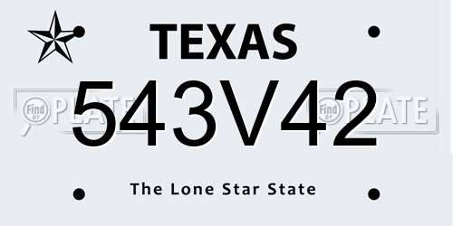 543V42 Texas License Plate