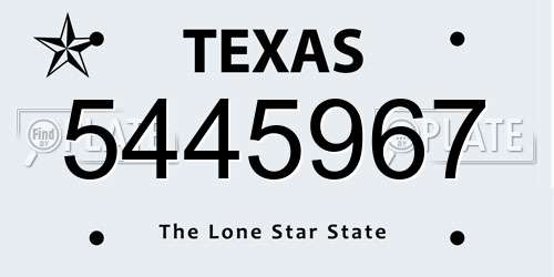 5445967 Texas License Plate