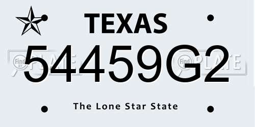 54459G2 Texas License Plate