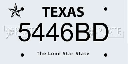 5446BD Texas License Plate
