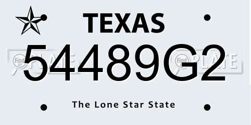 54489G2 Texas License Plate