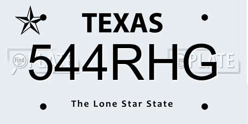 544RHG Texas License Plate