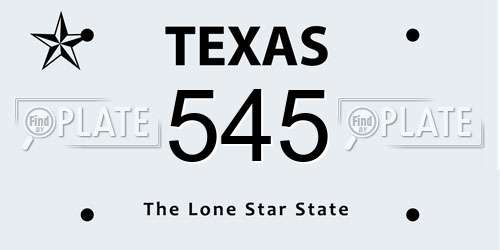 545 Texas License Plate
