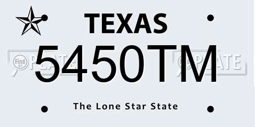 5450TM Texas License Plate