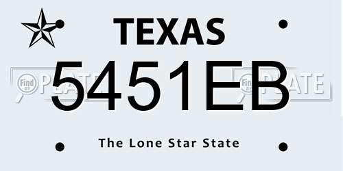 5451EB Texas License Plate