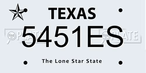 5451ES Texas License Plate