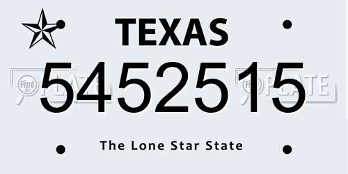 5452515 Texas License Plate