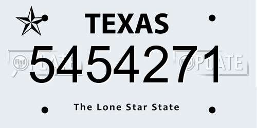 5454271 Texas License Plate