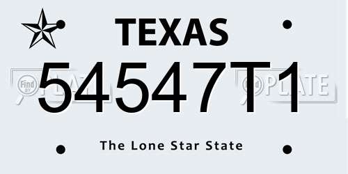 54547T1 Texas License Plate