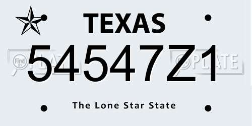 54547Z1 Texas License Plate