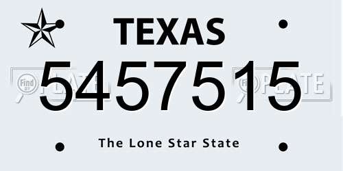 5457515 Texas License Plate