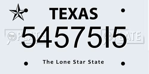 54575I5 Texas License Plate