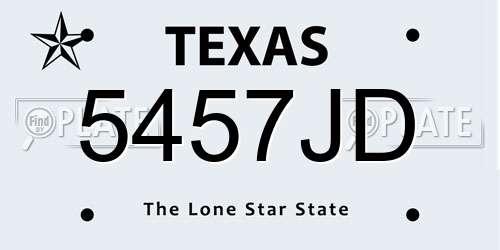 5457JD Texas License Plate