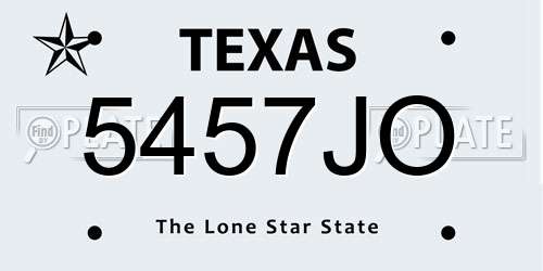 5457JO Texas License Plate