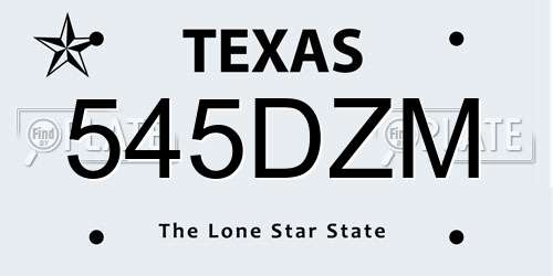545DZM Texas License Plate