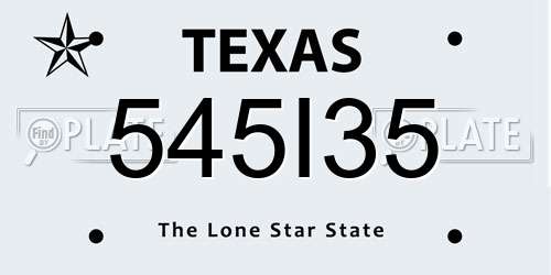 545I35 Texas License Plate
