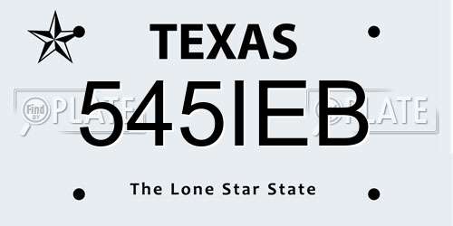 545IEB Texas License Plate