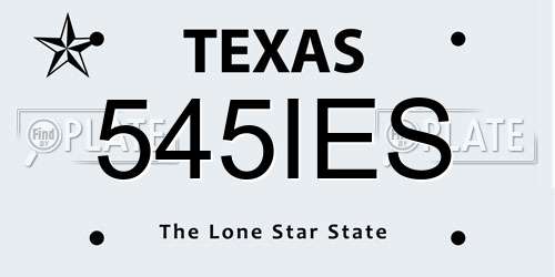 545IES Texas License Plate