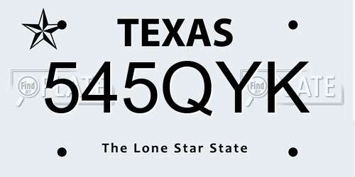 545QYK Texas License Plate