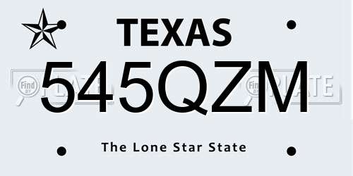 545QZM Texas License Plate