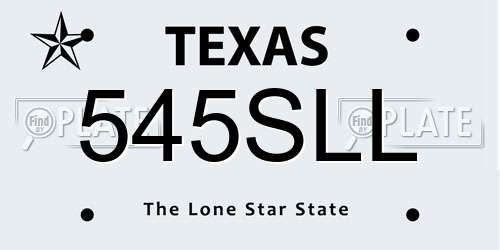 545SLL Texas License Plate