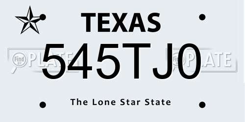 545TJ0 Texas License Plate