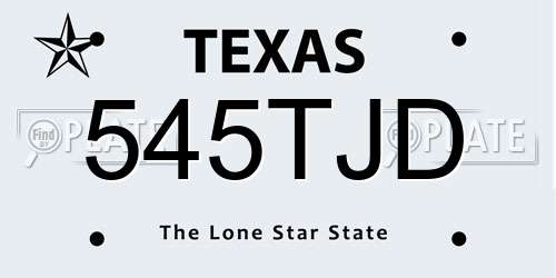 545TJD Texas License Plate