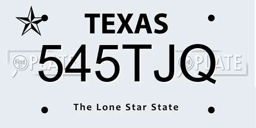 545TJQ Texas License Plate