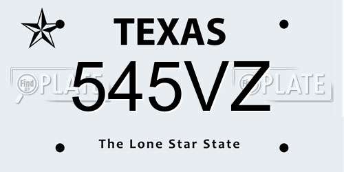 545VZ Texas License Plate