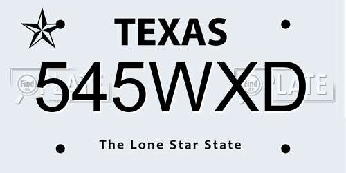 545WXD Texas License Plate